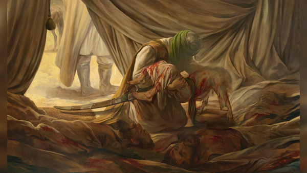 تجسم بازگرداندن پیکر حضرت قاسم(ع) در عاشورا با قلم روح‌الامین